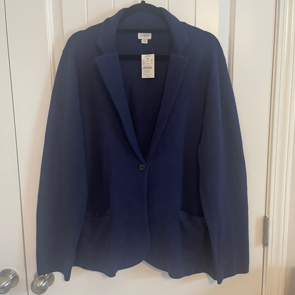 J. Crew Schoolboy Sweater Blazer Antique Blue NWT size 2X. Will fit 3X!